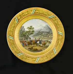 Dessert plate depicting Crossing the Mondego 1810 N080952