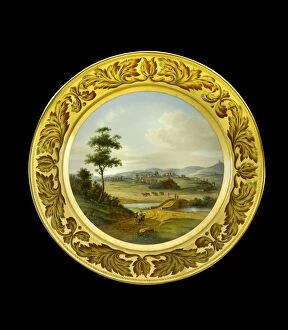 Battle Field Collection: Dessert plate depicting the Lines of Torres Vedras N081173