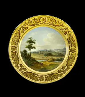 Battle Field Prints: Dessert plate depicting the Lines of Torres Vedras N081173
