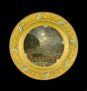 Dessert plate depicting the Storming of Ciudad Rodrigo N081120