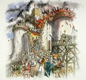 Castles Illustrations Collection: Dover Castle siege J020152
