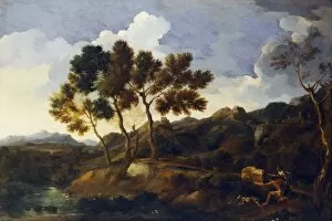 French Collection: Dughet - Landscape with Sportsmen J910048