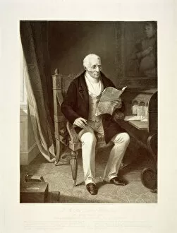 Artefacts and engravings at Apsley House Collection: The Duke of Wellington reading despatches J050176