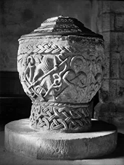 Medieval stone sculpture Collection: Eardisley font BB49_00390