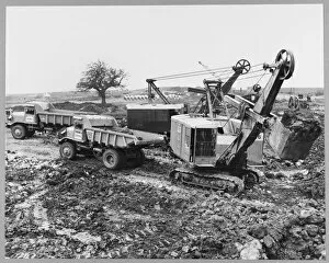 Images Dated 5th October 2021: Excavators and dump trucks JLP01_01_074_36