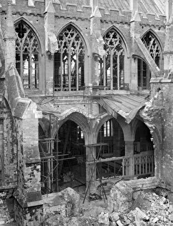 War Time Collection: Exeter Cathedral bomb damage BB42_00740