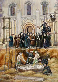 Abbey Collection: Exhumation of Arthur and Guinivere J920413