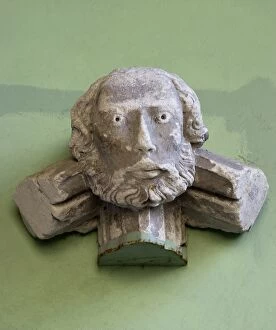 Medieval stone sculpture Collection: Face N100712