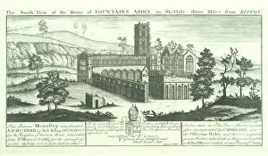 Abbey Collection: Fountains Abbey engraving N070733