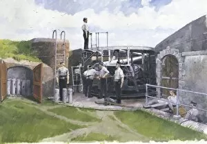 Pendennis and St Mawes Castles Collection: Gun crew, Pendennis Castle J980120