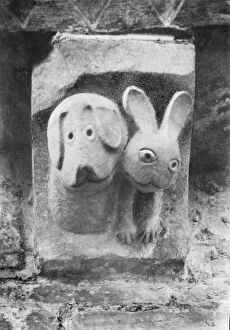 Medieval stone sculpture Collection: Hare and Hound BB67_06936