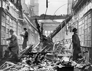 War Time Collection: Holland House library after an air raid BB83_04456