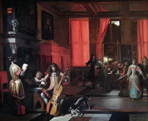 Painting Collection: De Hooch - A Musical Party N070685