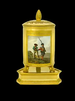 Ice pail depicting a Highlander with Spanish militia N081111