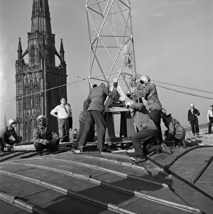 Coventry Cathedral Collection: Installing the spire JLP01_08_062425