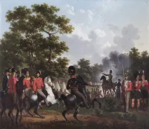 Lecomte - Duke of Wellington visiting outposts at Soignes N070534