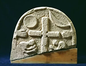 Saxon Collection: Lindisfarne Priory Stone J880194
