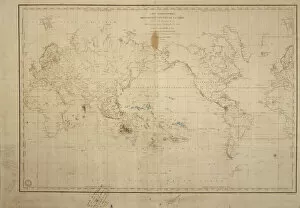 Artefact Collection: Map of the world with annotations by Darwin J970111