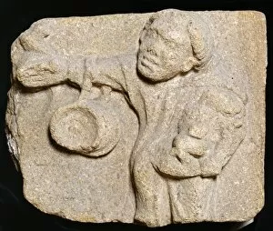 Medieval stone sculpture Collection: Monk K900091
