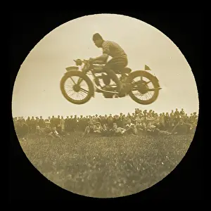 Road Transport Prints: Motorcycle jump NKH01_01_0078