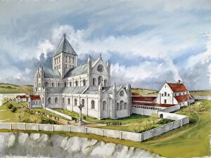 Norman Collection: Old Sarum Cathedral J030108