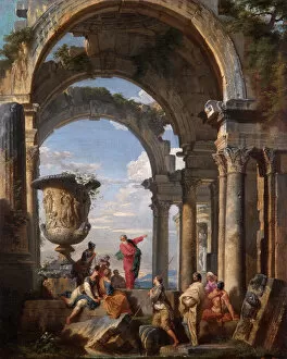 Architectural compositions Collection: Panini - St Paul preaching at Athens N070481