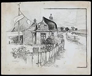 C G Harper Illustrations Collection: Peggottys Boat House CGH01_01_0930