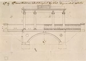 Audley End gardens Collection: Plan of the Tea House Bridge at Audley End K991278