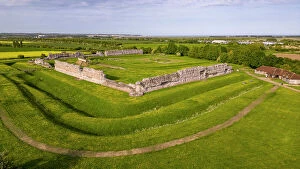 Aerial Views Collection: Richborough Roman Fort DP434388