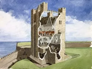 Castles Illustrations Collection: Scarborough Castle J000084
