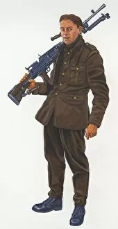 People in the Past Illustrations Collection: Second World War Gunner N080568