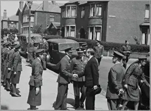 Second World War Prints: The Secretary of State for Air, Sir Archibald Sinclair, greeting personnel chp01_07_01_084