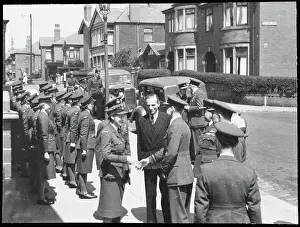 Second World War Prints: The Secretary of State for Air, Sir Archibald Sinclair, greeting personnel chp01_07_01_085