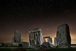 Prehistoric Collection: Stonehenge at night DP349839