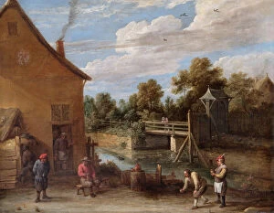 Going down the pub Collection: Teniers - Peasants playing Bowls N070543