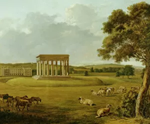 Audley End gardens Collection: Tomkins - Audley End and the Temple of Concord J950034