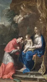 Italian Prints: Trevisani - The Virgin and Child with St Carlo Borromeo N070580