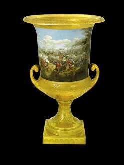 Wellington Collection: Urn showing Duke of Wellington at the Battle of Waterloo N080953