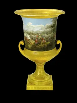 Urn showing Duke of Wellington at the Battle of Waterloo N080953