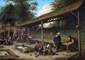 Painting Collection: Van Ostade - Courtyard of an inn... N070679