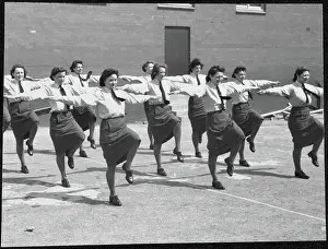 Second World War Prints: WAAF trainees taking part in a physical training exercise chp01_07_01_097