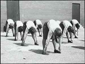 Second World War Prints: WAAF trainees taking part in a physical training exercise chp01_07_01_098