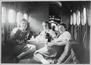 Aircraft Prints: WAAF (Women's Auxiliary Air Force) instructors having tea aboard an RAF aeroplane chp01_07_01_101