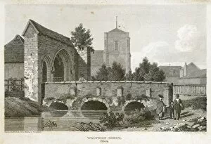 Abbeys and Priories in Eastern England Collection: Waltham Abbey Gatehouse engraving N110144