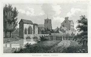 Abbeys and Priories in Eastern England Collection: Waltham Abbey Gatehouse engraving N110145