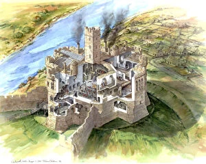 Castles Illustrations Collection: Warkworth Castle IC107_001