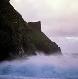 Arthur Collection: Waves crashing against the coastline K900464