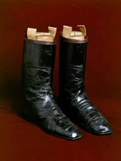 Artefacts and engravings at Apsley House Collection: Wellingtons boots K040687