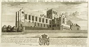Whitby Abbey Collection: Whitby Abbey engraving J010105