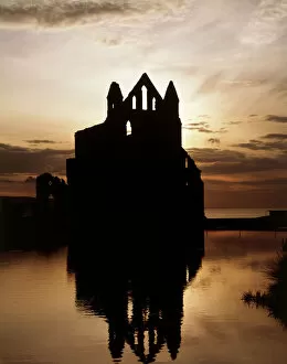 Sunrise and sunset Collection: Whitby Abbey J850254